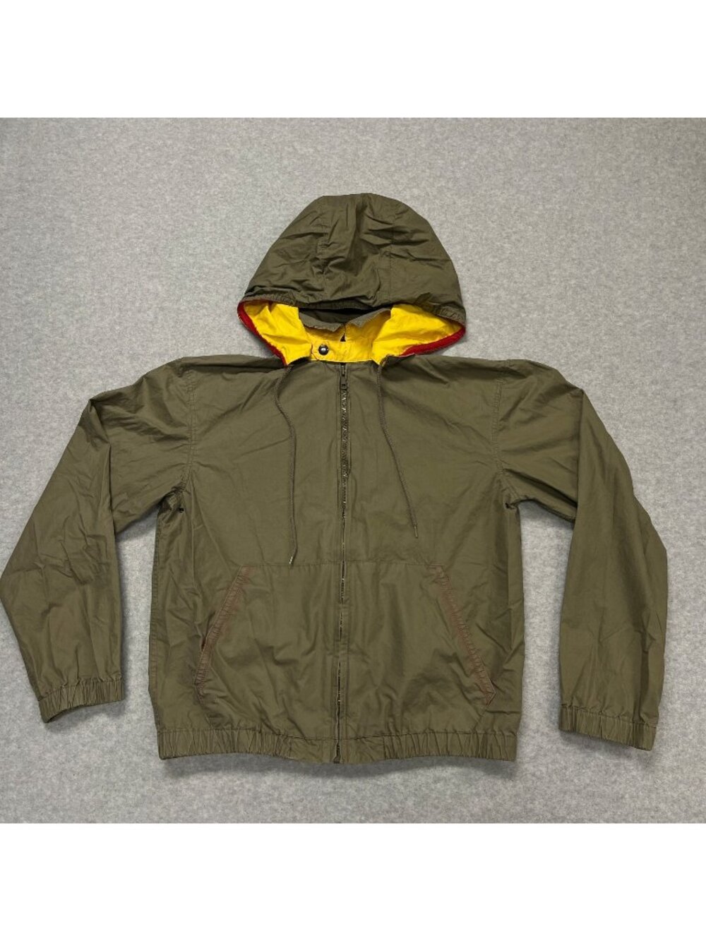 Vintage Ralph Lauren Windbreaker Olive Size Small Cotton Hooded Full Zip Jacket